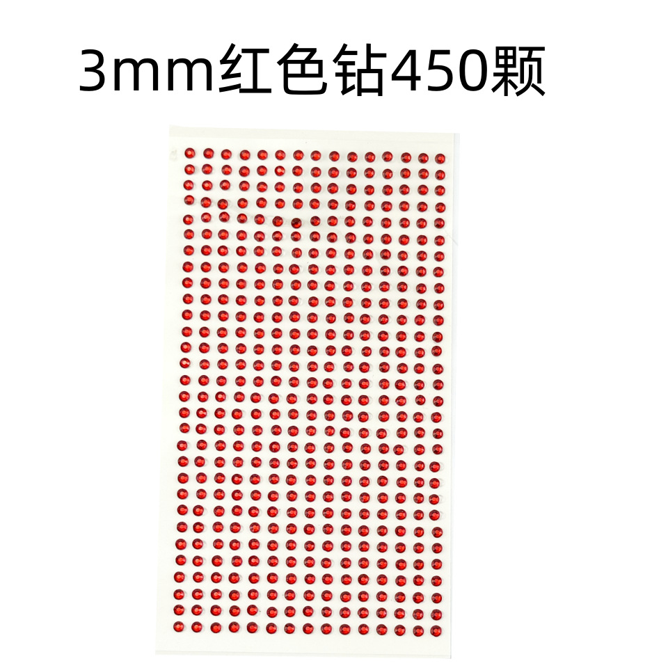 New Year's Eve Red Bow Rhinestone Sticker Face Knot Ribbon Makeup Face Bride Eye Embellishment Decorative Sticker