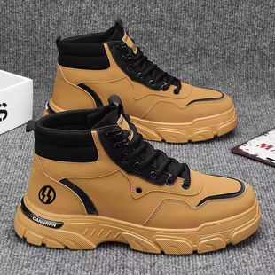 Wholesale Martin Boots Trendy Men's Thick Tooling Boots British Style All-match Autumn and Winter Fashion Commuter Wear-resistant Tooling Shoes