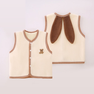 Autumn and Winter Baby Thickened Vest Baby Warm Vest Boys and Girls fleece-lined Vest Boneless Waistcoat New
