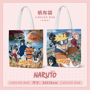 Naruto Canvas Bag Class Commuter Bag Large Capacity Tote Bag Shoulder Bag Anime Naruto Student Handbag