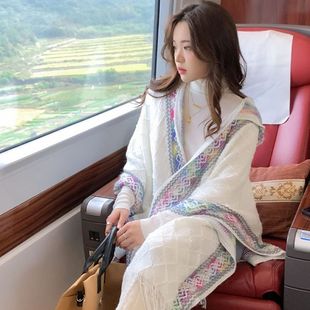 New Ethnic Style Shawl Women's Bohemia Yunnan Sichuan-Tibet Tourism Tassel Warm Outer Poncho Coat Cape