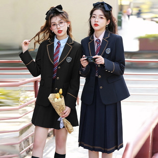 Campus suit suit Spring and Autumn new college style jk uniform dress School uniform suit jacket three-piece suit for women