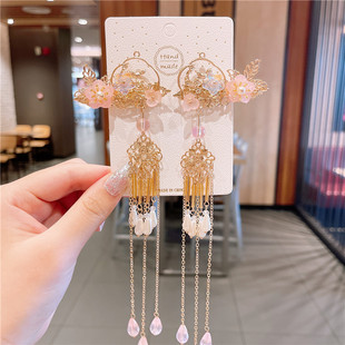 Ancient style pendant tassel clip Hanfu headdress children's super fairy ribbon Chinese style hanfu hairpin female princess hair accessories