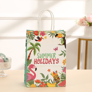 Creative Personality Printed Kraft Paper Bag Party Birthday Gift Tote Cute Cartoon Portable Shopping Bag Wholesale