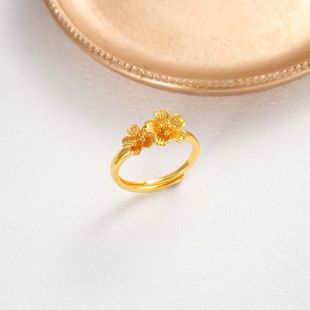 Camellia sweet ring fashion simple high-end feeling beautiful women's ring opening adjustable ring source manufacturers