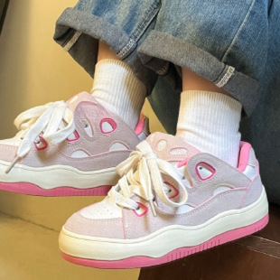 Autumn 2024 All-match New High-end White Shoes Niche Cute Board Shoes Women's Shoes American Style Retro Trendy Shoes