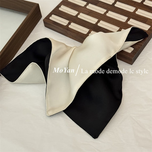 New AB Satin Square Large Intestine Hair Ring High-grade Hair Flower Korean Style Laid-back Style Large Headline Ponytail Hair Rope