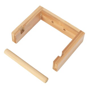 Bamboo Creative punching roll holder household kitchen bathroom wall-mounted storage rack removable bamboo storage rack