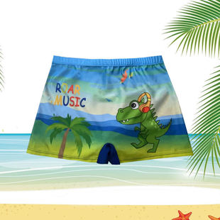 Junior high school men's swimming trunks fashion cartoon loose quick-drying hot spring beach leisure comfortable swimming equipment wholesale