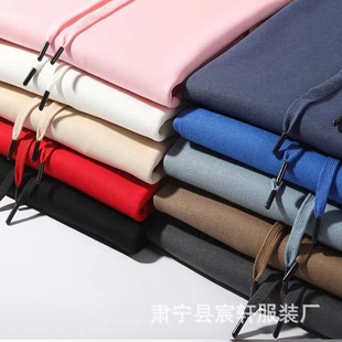 Men's and Women's 320g Cotton Composite Double Hat Sweater Solid Color Casual Shoulder Hoodie Long Sleeve Jacket Trendy