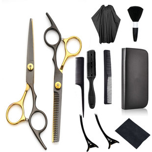 Factory wholesale stainless steel Barber scissors 6 inch set hairdressing scissors beauty supplies flat scissors tooth scissors mid-range scissors