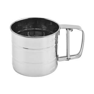 Stainless steel semi-automatic hand-held flour sieve hand-pressed small flour sieve household baking tools cross-border spot