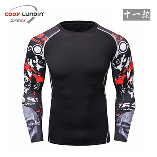 2019 Yoga Clothing Running Fitness Clothing Men's Outdoor Moisture Wicking Sports Long Sleeve Tights Compression Clothes