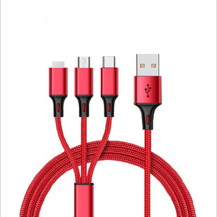 Three-in-one data line, one-to-three charging line, three-head data line, mobile phone charging line, flat charging line