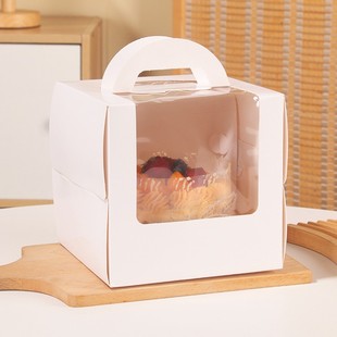 Four-inch cake box Korean style 4 5 6-inch portable mousse cake box window birthday cake box heightened