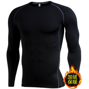 Cross-border Fitness Wear Men's Summer Quick-drying Breathable Long-sleeved Tight Sweat-breaking Basketball Training Running Sports T-shirt