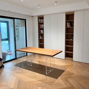 Acrylic Solid Wood Suspension Dining Table and Chair Small Apartment Log Style Living Room Desk Computer Desk Rectangular Dining Table