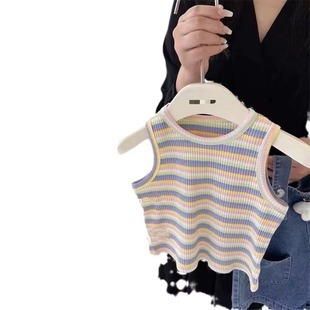 2024 New Children's Summer Korean Style Boys and Girls All-match Vest Denim Strap Shorts Set Children's Wear