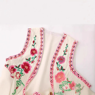 Cross-Border Women's Clothing 2024 Spring and Summer New European and American Style Fashion Casual Embroidered Short Vest Vest Jacket