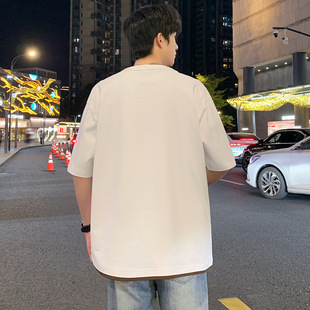 Fake Two-piece Short-sleeved T-shirt Men's 2025 Summer New High-density Casual All-match Embroidered Trendy Thin Breathable Clothes