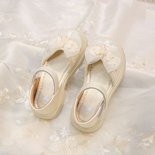 Girls Sandals 2024 Summer New Children's Princess Shoes Medium and Large Children's Style Baotou Chinese Style Han Dynasty Shoes Summer Style