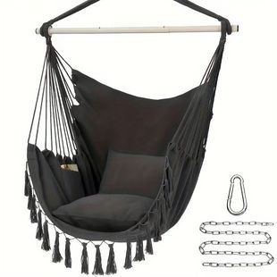 Amazon 3-section folding reinforced iron pipe outdoor hammock anti-rollover bedroom swing hanging chair