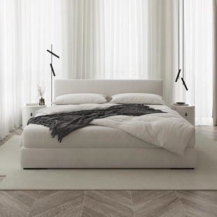 Nordic Style Fabric Bed Washable Modern Simple Master Bedroom Bed Designer Soft Bag Double Queen Bed