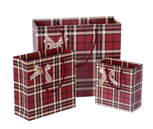 Yellow Business Plaid Gift Satchel Gift Bag Paper Bag Handbag Gift Packaging Bag Clothing Bag Gift Bag