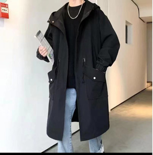 Spring and Autumn German Trenchcoat Men's Mid-length Korean-style Fashionable Loose Jacket Coat Skin-friendly Duffian Handsome Workwear American-style Coat