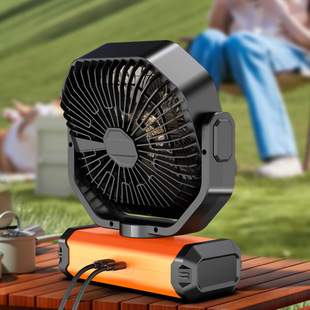 Cross-border new outdoor camping fan large capacity 100 gear long endurance tent desktop upside down portable fan