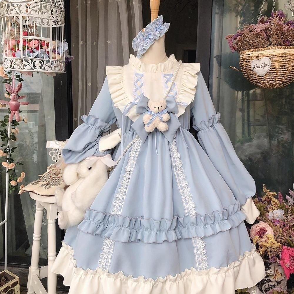 Halloween Maid Costume, Cute and Stylish New Style Student Cosplay Costume, Long-Sleeved Princess Lolita Daily Dress
