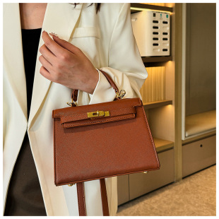 Cross-border foreign trade source factory 2025 spring and summer new quality fashion soft leather Kelly handbag shoulder messenger bag