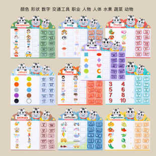 Cognitive Quiet Book Repeated Paste Book Literacy Children Enlightenment Quiet Book Wholesale Cross-border Sticker Book Quiet Book