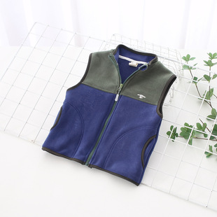 Children's polar fleece vest autumn and winter new boys and girls cartoon avatar color matching vest Korean style vest lq9272
