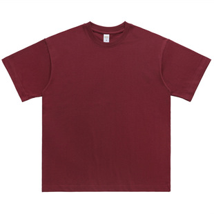 American Size 300g Heavyweight Pure Cotton Export T-Shirt, Same Style for Men and Women, Loose Round Neck Short-Sleeved Men's T-Shirt with Logo Printed on It