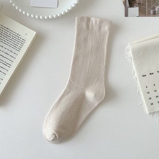 Zhuji socks Spring and Autumn Mid-calf socks combed cotton Women's pile socks loose mouth solid color stockings postpartum confinement cotton socks