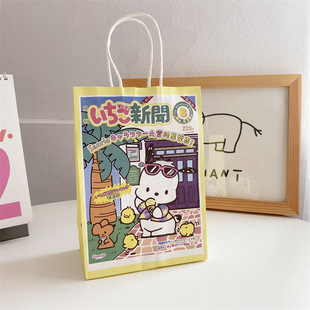 ins New Parchia Dog Tote Bag Cartoon Cute White Kraft Paper Bag Birthday Gift Desktop Storage Bag Bag