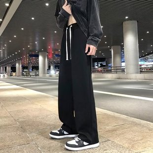 Black Straight Pants Men's Dape Loose Casual Pants Sports Men's Sweat Pants 2024 Spring and Autumn Wide Leg Pants