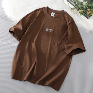 2025 Summer New Round Neck Letter Short-sleeved Sports Trendy Brand Men's Loose Light Mature Fashionable Men's and Women's T-shirt Korean Style