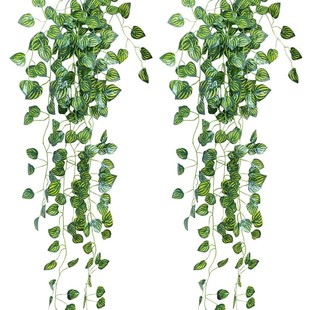 Cross-border Amazon Simulation Green Rose Wall Hanging Simulation Ivy Strip Home Decoration Green Plant Hanging Basket False Flower Wall Hanging