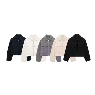 Street Fashion Cross-border 2025 Spring Jacket Coat European and American Zipper Women's Casual New Soft Short Jacket