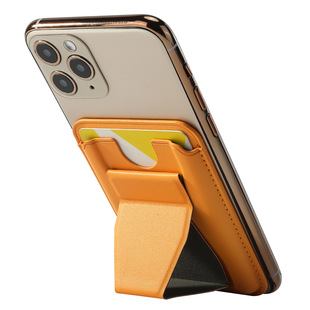 Leather Magnetic Card Bag Suitable for magsafe Adsorption Hidden Folding Bracket Bag Back Sticker Card Pocket
