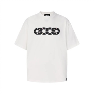 Чжу Жисинь та же модель GOODBRAND с полой LOGO цветной бриллиант с пенистым принтом GOOD с короткими рукавами