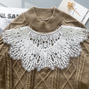 Shake Tone Same Style Chinese Costery Lace Shawl False Collar All-match Hollow Cloud Shoulder Ming Women's Collar Girl's Accessories Small Wipe Shoulder