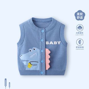 Baby Vest 2025 Autumn New Style Baby Boy Knitted Vest Boy Spring & Fall Clothes Vest Outer Vest
