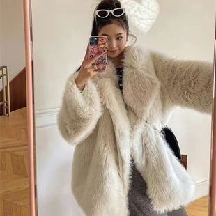 This year's Popular Fur Coat Women's Loose Suit Collar Internet Celebrity Slimming Young Imitation Fox Fur Coat Mao Mao