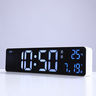 Rechargeable LED Clock with Temperature Electronic Clock Living Room Wall Clock Simple Digital Clock Bedside Alarm Clock Snooze 6625
