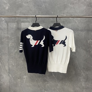 Летний новый стиль tb Color Color polo с короткими рукавами футболка женская спина щенок хлопок летом тонкий модный дикий топ