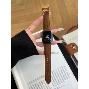 Xiao Xiang Feng Double C Magnetic Diamond Leather Strap for Apple Watch iwatch10 Generation 98765Ultra/SE