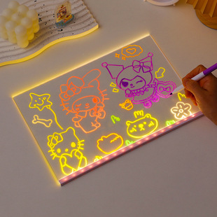 Cross-Border Children's Luminous Hand-Painted Board Fluorescent Message Board Night Light Atmosphere Light Stall Handwritten Erasable Billboard